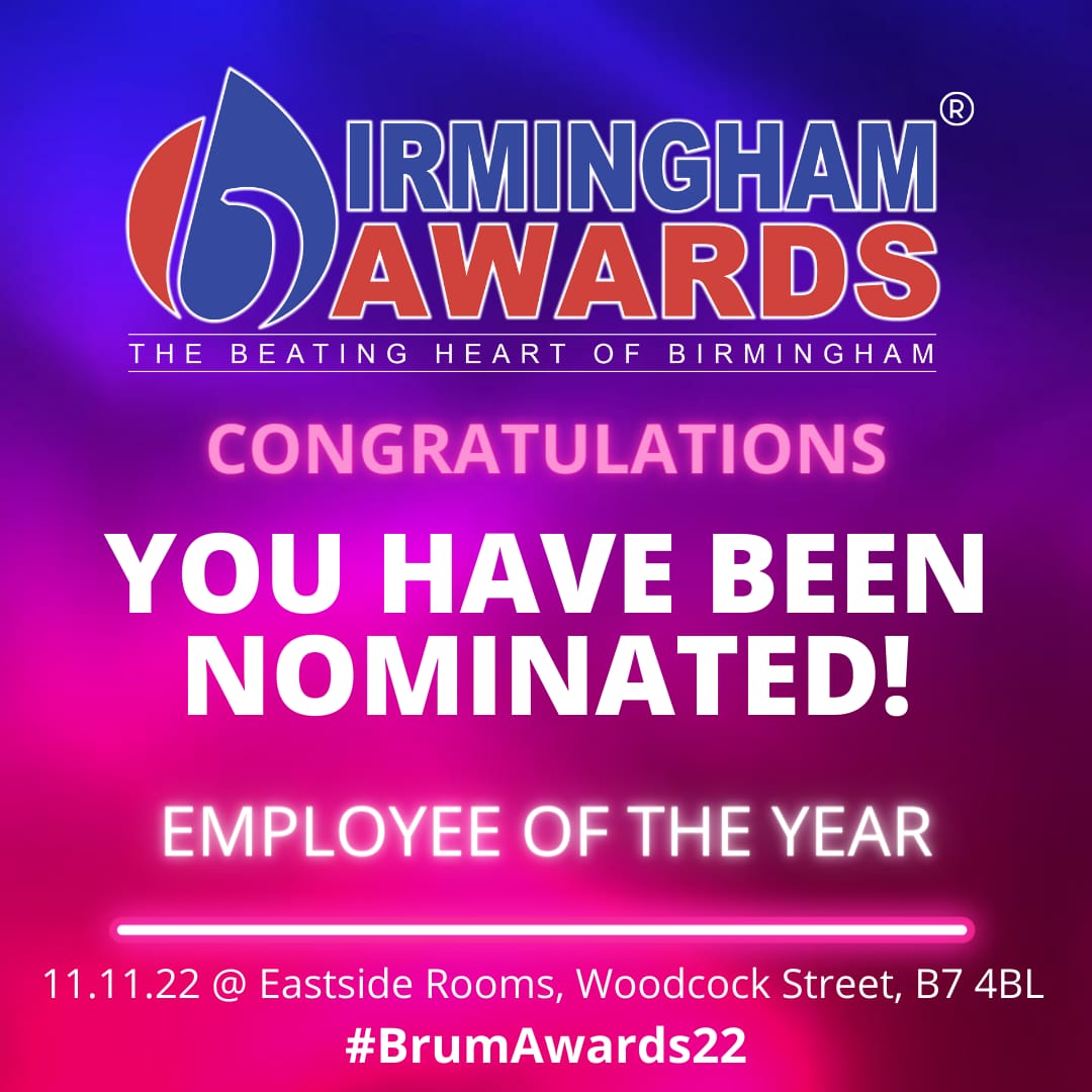 Birmingham Awards (@birminghamaward) on Twitter photo Congratulations <a href="/DaniyaalMahmoo1/">Daniyaal Mahmood</a> <a href="/WildingsSols/">Wildings Solicitors</a> you have been nominated for 'Employee of the Year' at this year's <a href="/BirminghamAward/">Birmingham Awards</a>
#BProud #BBrum #BrumAwards22 Congratulations <a href="/DaniyaalMahmoo1/">Daniyaal Mahmood</a> <a href="/WildingsSols/">Wildings Solicitors</a> you have been nominated for 'Employee of the Year' at this year's <a href="/BirminghamAward/">Birmingham Awards</a>
#BProud #BBrum #BrumAwards22