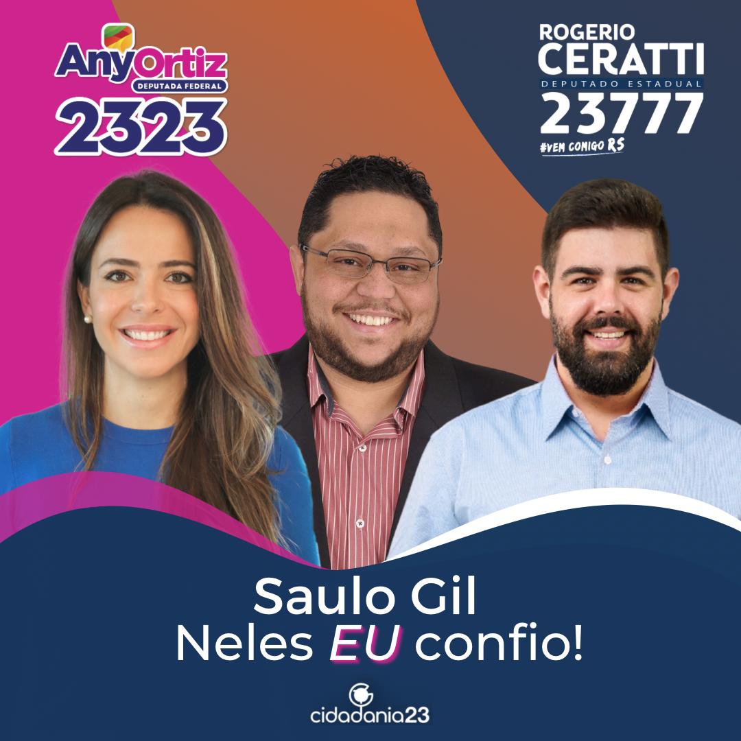 SauloGil's tweet photo. Como sabem, sou Cientista Político de formação. Como tal, sempre procuro me atualizar e estar por dentro de todo cenário político. Sendo este ano destinado às eleições, apresento os meus Candidatos a Deputado Estadual - @RogerioCeratti 23777 e a Deputada Federal - @anyortiz 2323 https://t.co/6oLa5TWrmh