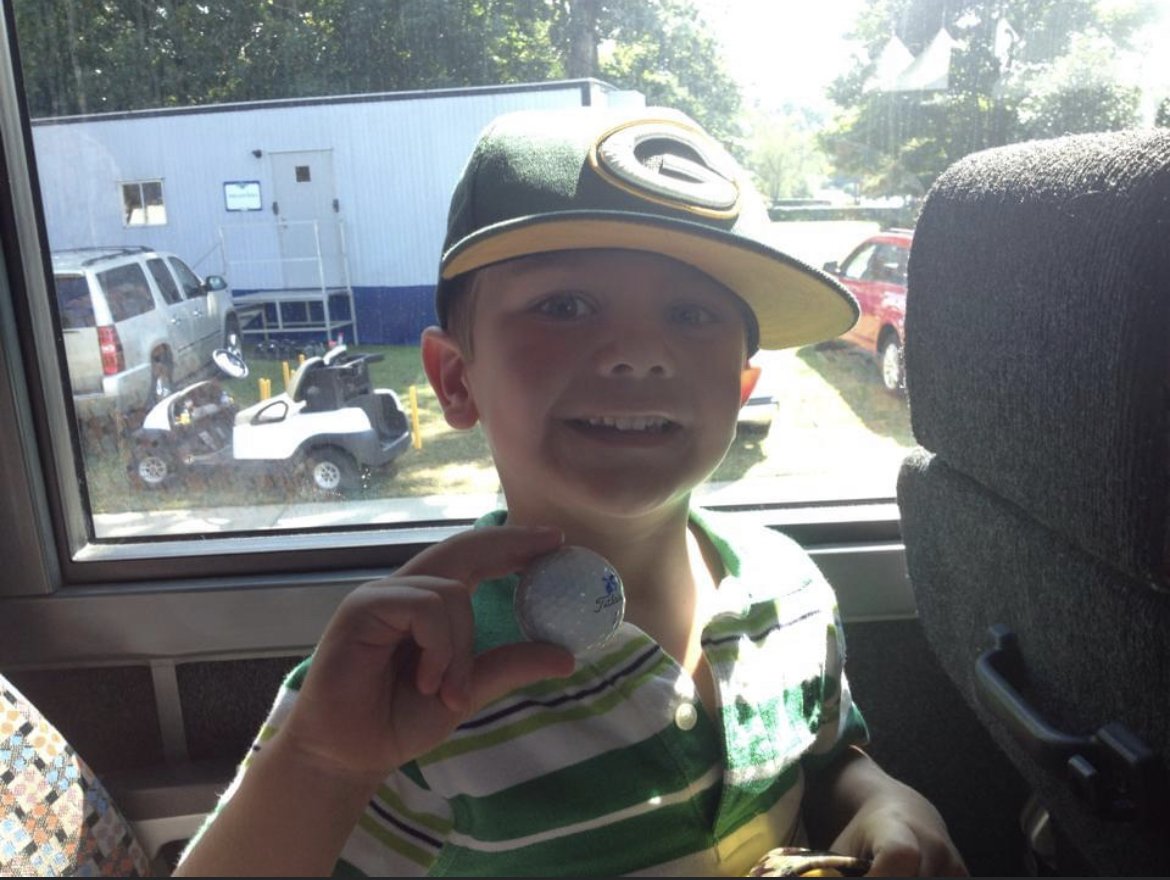 kammo19's tweet photo. Eight years ago today in Charlotte, @maxhoma23  threw my son his ball on the 17th green at the Chiquita Classic, a then https://t.co/qqPJ0Jz6dr event. So pumped to get to watch him @PresidentsCup in Charlotte in a few weeks. Keep up the grind Max, beers on me if you are free! https://t.co/mBApVjbMBV