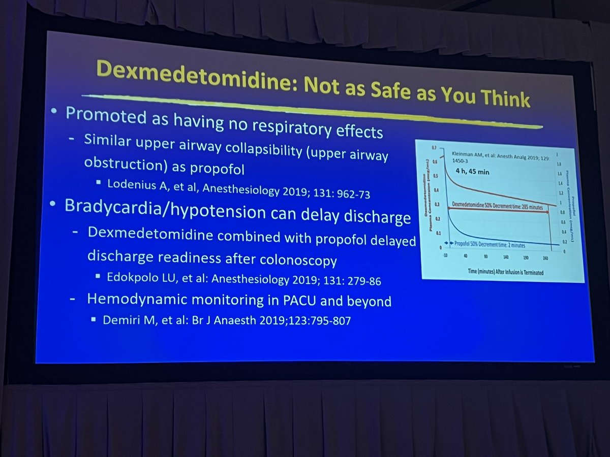 dremilym's tweet photo. This comment from Girish Joshi is interesting. I absolutely love using #dexmedetomidine, especially for NORA cases as it provides good sedation without respiratory compromise. But I also don’t give the full bolus of 1 mcg/kg. #medicationsafety #apsf2022 #patientsafety @APSForg https://t.co/roOzPMLmsv