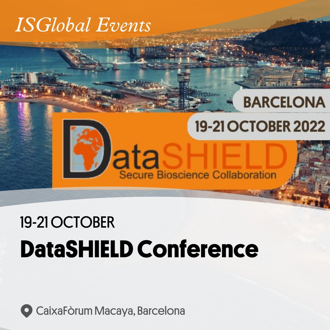 ISGLOBALorg's tweet image. 👥 The #DataSHIELD Advisory Board is organising a 3 day conference to be held on 19-21 October in Barcelona and online, which is hosted by #ISGlobal.

Registration and abstract submissions are open!
🤳🏻 ow.ly/L0r750KzbYy

#Datashield2022 #DistributedAnalysis #DataSavesLives