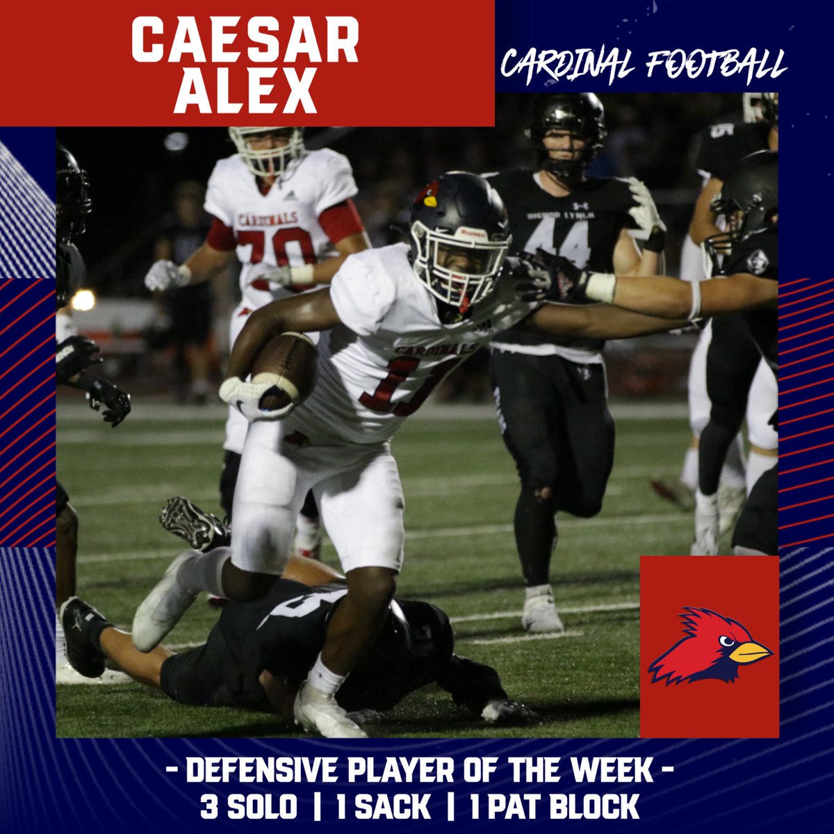 JPIIHS_Football's tweet photo. Shoutout to our Players of the Week vs. LCCS!

Defense: @caesaralex3 
Offense: @djtaylor_52 
Special Teams: @BigDom_50 

Keep leading the way Cards! #OutWorkEveryone https://t.co/uPm7oiFtX7