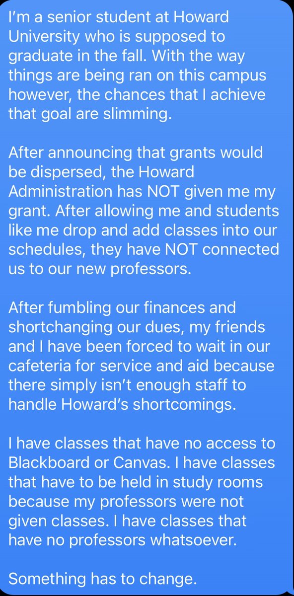 LecturersHU's tweet photo. Another student's account:

#HUPayCrisis #PayWorkers #FixOurPay #PayUpWayne #HowardForward #InTruthAndService https://t.co/TYRqFqdRAy