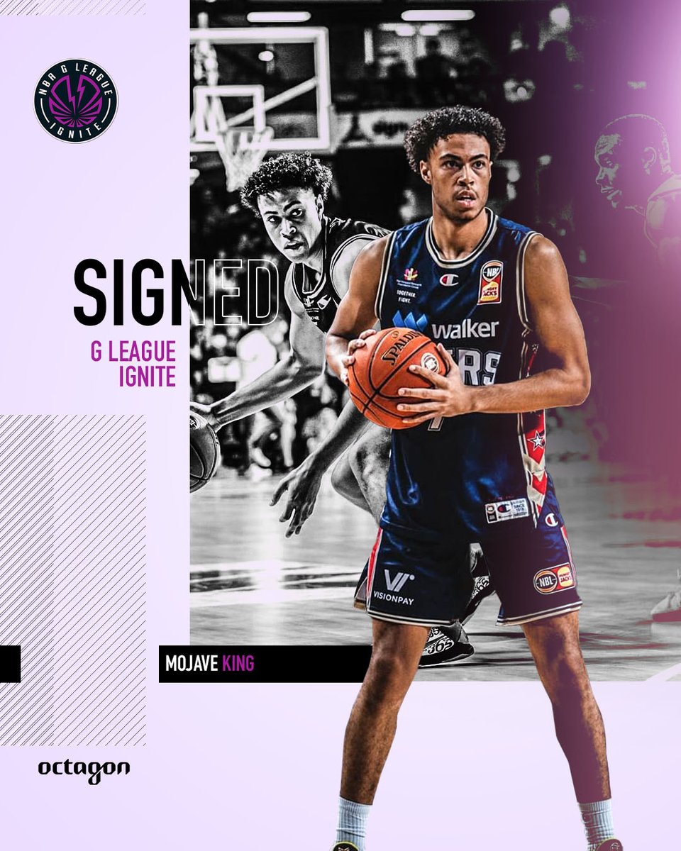 Congrats to <a href="/Mojaveee/">Mojavee King</a> on signing with the <a href="/gleagueignite/">NBA G League Ignite</a>! ✍️ 

✔️ Averaged 18.1 points, 4.2 rebounds &amp; 3.2 assists in 16 games with the <a href="/SouthlandSharks/">Southland Sharks</a> (<a href="/NBL/">NBL</a>)
✔️ NBA Academy graduate
✔️ Fourth NBA Academy graduate to sign with Ignite