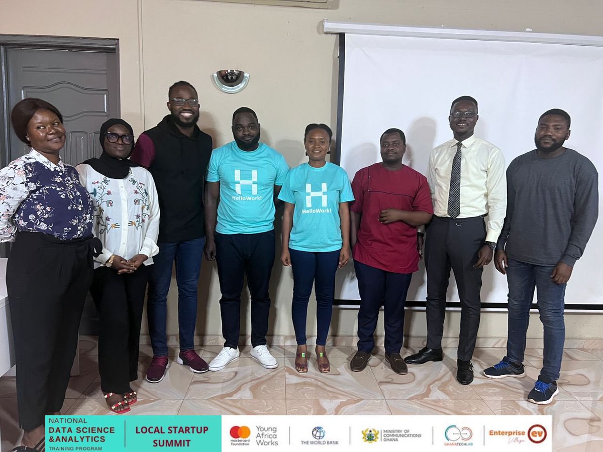 EVhubaccra's tweet image. 𝗔yawaso 𝗪𝗲𝘀𝘁 𝗦𝘁𝗮𝗿𝘁𝘂𝗽 𝗦𝘂𝗺𝗺𝗶𝘁

At the end of the Ayawaso West Summit, Hello work emerged as winners and they were awarded a cash prize as well as souvenirs. 

#GTLimpact
#datascience
#ghanatechlab
#python
#AyawasoWestLSS