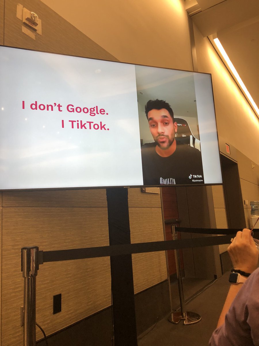 mj_preston's tweet photo. I don’t google. I TikTok- fascinating and makes you think 🤔 @sbbalter my fav session so far at #Inbound2022 https://t.co/l5Xx0GjWjO