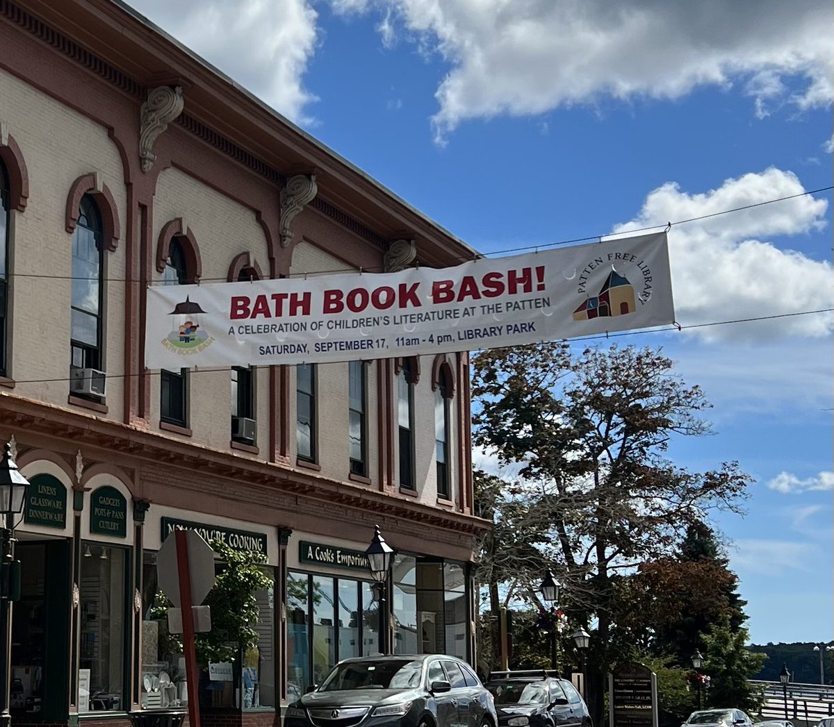 BashBath's tweet photo. Can you feel the buzz? ๐
Weโre just 10 days away! The Book Bash banner is Front and Centre in downtown Bath and flyers have been distributed to downtown businesses.
#bathbookbash #bathmaine https://t.co/cId0qnLeTH