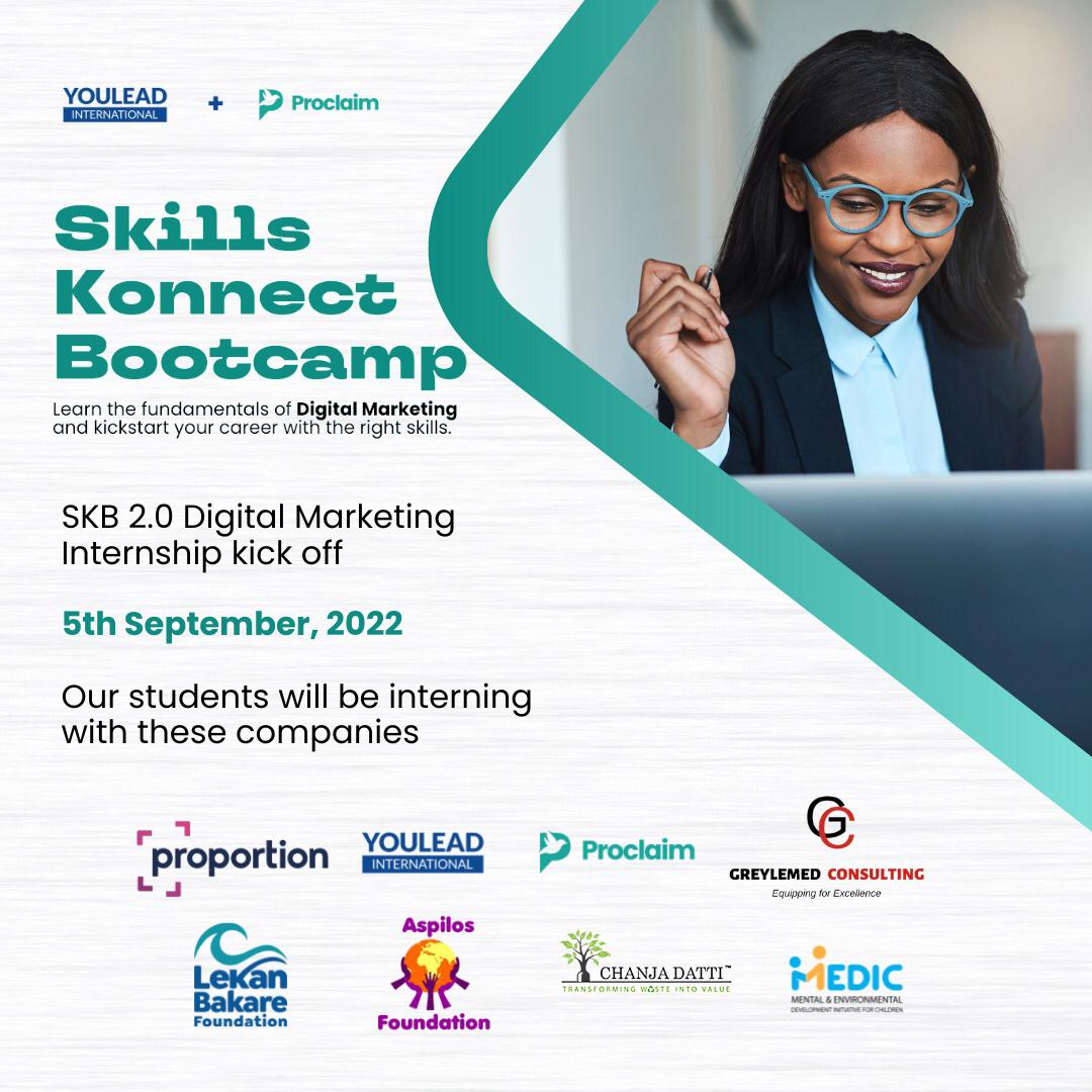 Learning a new skill is great. Having a platform to practice your newly acquired skill is even better. Skills Konnect Bootcamp 2.0.  @aspilosfoundation @greylemedconsulting @proclaimdigitalhub @lekanbakarefoundation @medicng @chanjadatti @proportion  #internship #digitalmarketin