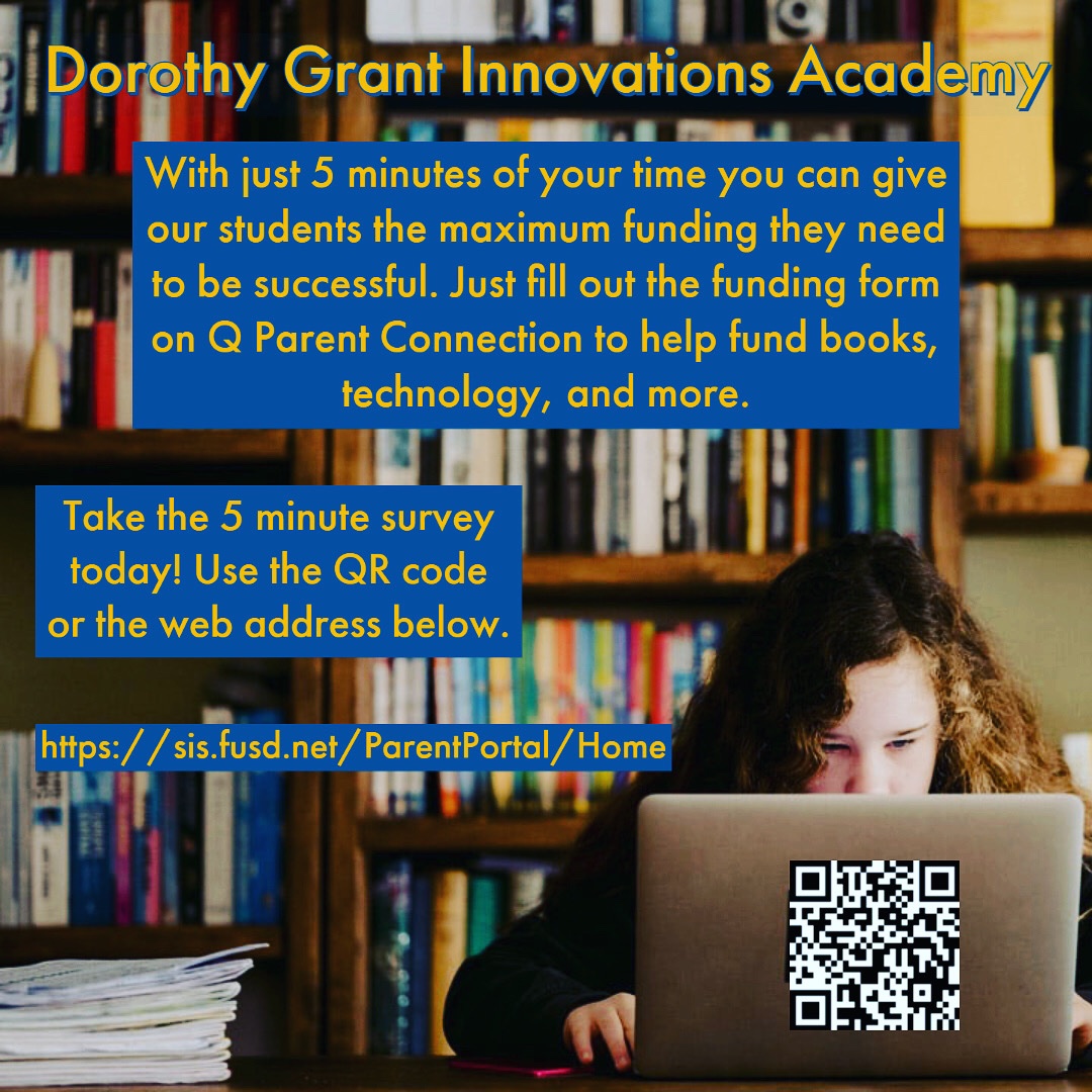 Hello DGIA Family! With just 5 minutes of your time you can give our students the maximum funding they need to be successful. Just fill out the funding form on Q Parent Connection. Thank you for your support! #DGIAfamily #fundingform #books