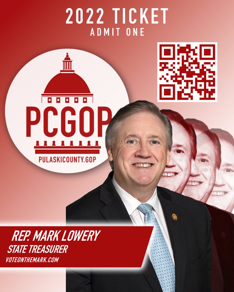 PulaskiARGOP's tweet photo. Pulaski Republicans have the opportunity to keep the @ARGOP state majority this year. Meet our State Treasurer nominee, Rep. @OnTheMarkforAR. Scan the QRCode to support his campaign or visit https://t.co/jZOEdqoQTu & let's return him to the Capitol. #arpx #arleg #pcpx https://t.co/AxToVG1DjL