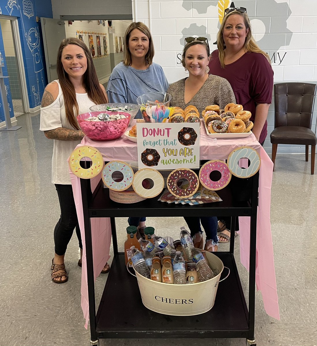 What time is it???  Time for the PTO “WHOO WHOO” Cart to make its rounds to our staff!  We love the love they have for us!!! #LoveFirstTeachSecond #connected