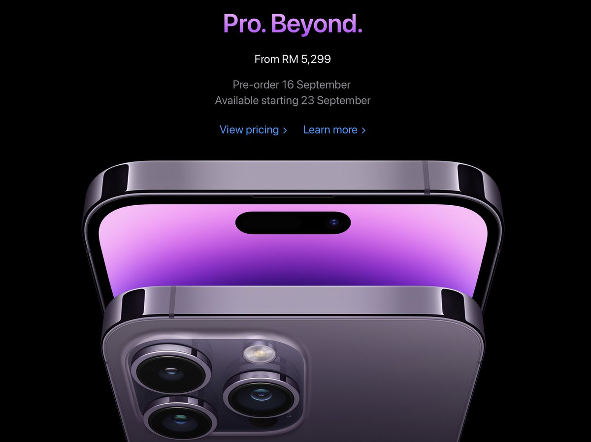 XavierNaxa's tweet image. Harga iPhone 14 Pro, Jualan 23 September 2022

iPhone 14 Pro
128GB - RM5,299
256GB - RM5,799
512GB - RM6,799
1TB - RM7,799

iPhone 14 Pro Max
128GB - RM5,799
256GB - RM6,299
512GB - RM7,299
1TB - RM8,299
