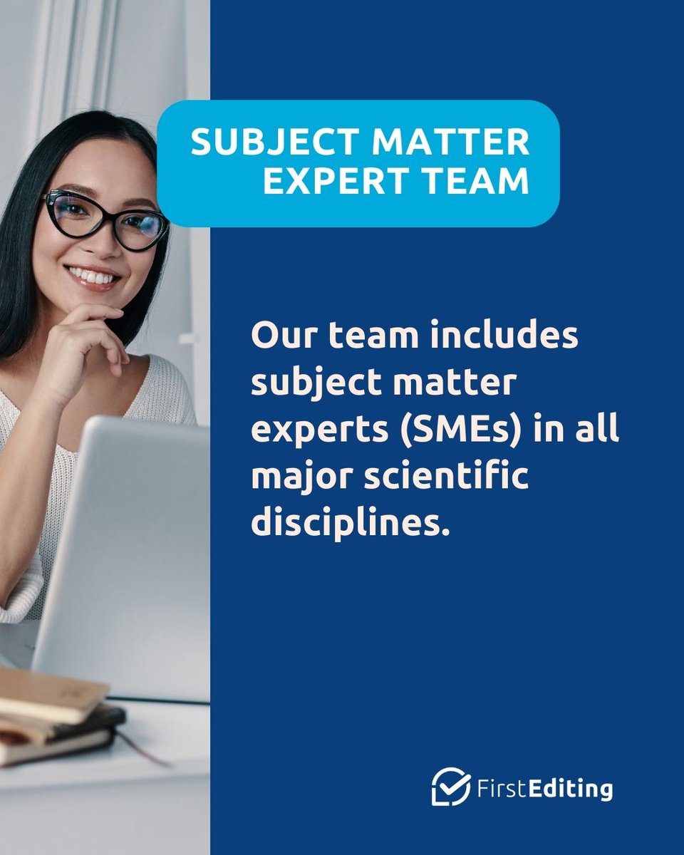 FirstEditing's tweet image. ✨Your publishing goals come first! ✨
📌 Our team of experienced PhD editors helps thousands of authors from top-tier universities and research institutes publish their work in high-impact journals. 📚
📑 Request your free sample today! 👉 buff.ly/3vngV5c
#firstediting