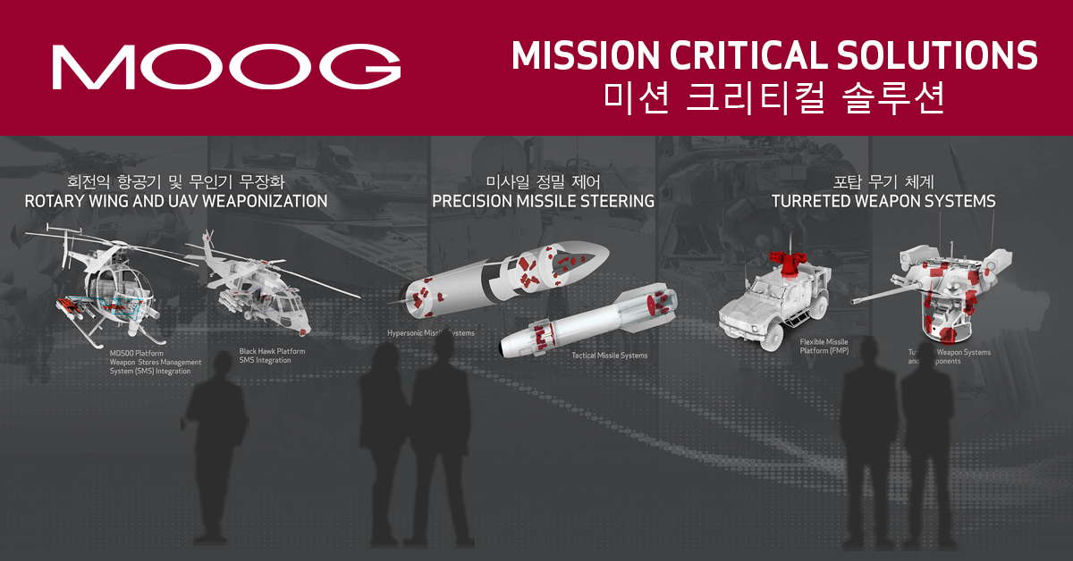 Moog_Inc's tweet photo. Learn more about what products and technologies we will be spotlighting at the upcoming defense event in Korea. DX Korea happens on September 21 - 25 and you can find Moog in Booth 8B-41.
✅ Check this out https://t.co/bKrR9scEQT
#moog #dxkorea #defense #poweranddata https://t.co/IBgBhss1x0