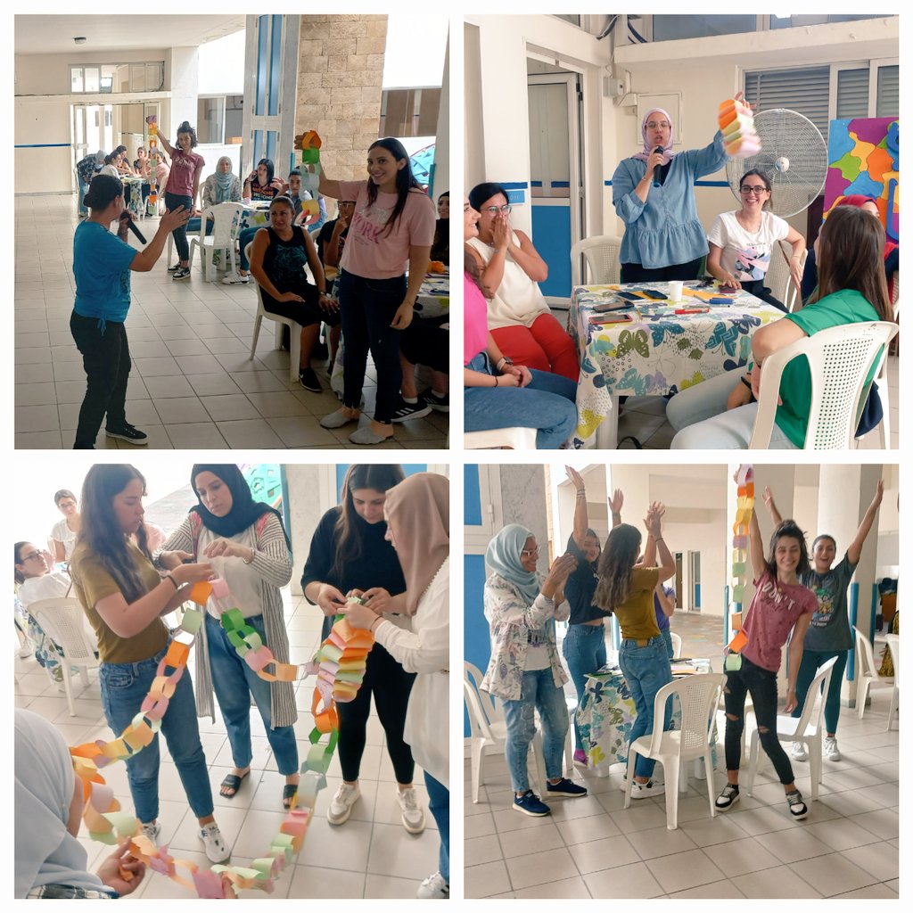 Preschool teachers collaborated with each other to create the longest paper chain. This challenge showed teachers the importance of planning and communication when working in a team!
#teamwork
#communication
<a href="/makdawhaschool/">Makassed Dawha School</a> 
<a href="/FThaalby/">Feda Thaalby</a>