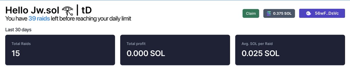 jwllen's tweet photo. @AlphaPharaohs x @AnubisPuntNFT Tombraider platform testing going great made 0.375 $SOL in a matter of 10 minutes for 15 tweets. Imagine when there will be 50+ tweets to raid per day... Incredibly bullish on this and so should you https://t.co/jMWDtm0bXH