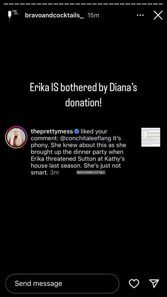 BrianW189's tweet photo. Only @erikajayne would be angry that a cast member donated to the widows &amp; orphans she so clearly hates &amp; is fighting against them getting anything she&amp; Tom took from them back! She really is a sick individual but we all knew that by now anyway 😷 #rhobh #RHOBHMeanGirls #gifraudi https://t.co/DQiuu4taHG