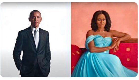 ananavarro's tweet image. These paintings will hang at White House and be in the history books in perpetuity. I hope they inspire little boys and girls to dream big and reach for the stars, and know they can succeed based on their merit and character, not the color of their skin. #RepresentationMatters