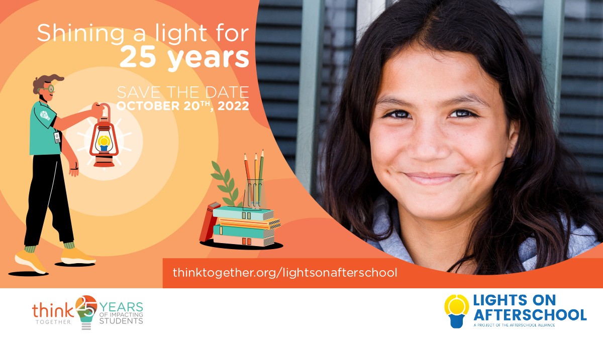 Save the date for October 20th and be part of our 25 year journey of impacting the lives of kids!

Visit thinktogether.org/lightsonafters…