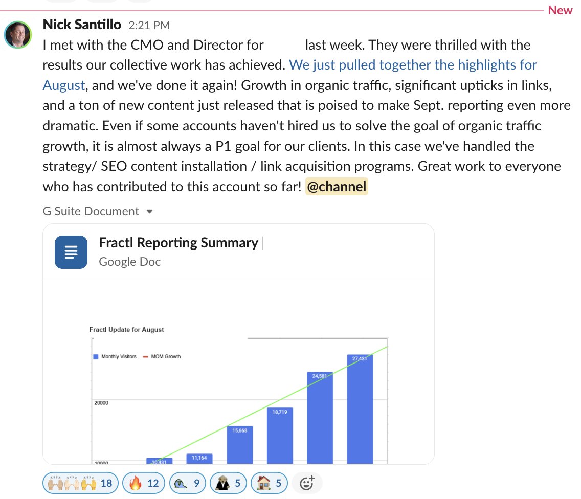 A day in the life of a Fractlite! It's not just about big publisher brand names, it's about the collective success of our team and our consistent ability to produce content that drives organic search growth for our clients. #seo #ftw