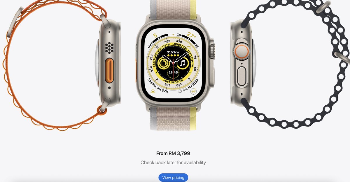 izamigadget's tweet photo. harga Rasmi Malaysia Apple Watch Ultra https://t.co/QgDS61VXKV