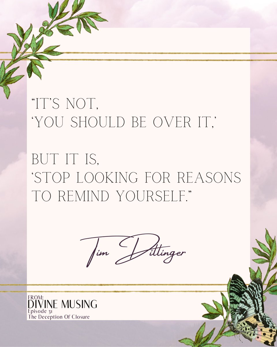 A little something to think about… ✨

This is an excerpt from this weeks Divine Musing episode titled The Deception Of Closure. Click the link below to watch the full episode, or head wherever you listen to podcasts! 

youtu.be/zN-4X79k6Ws