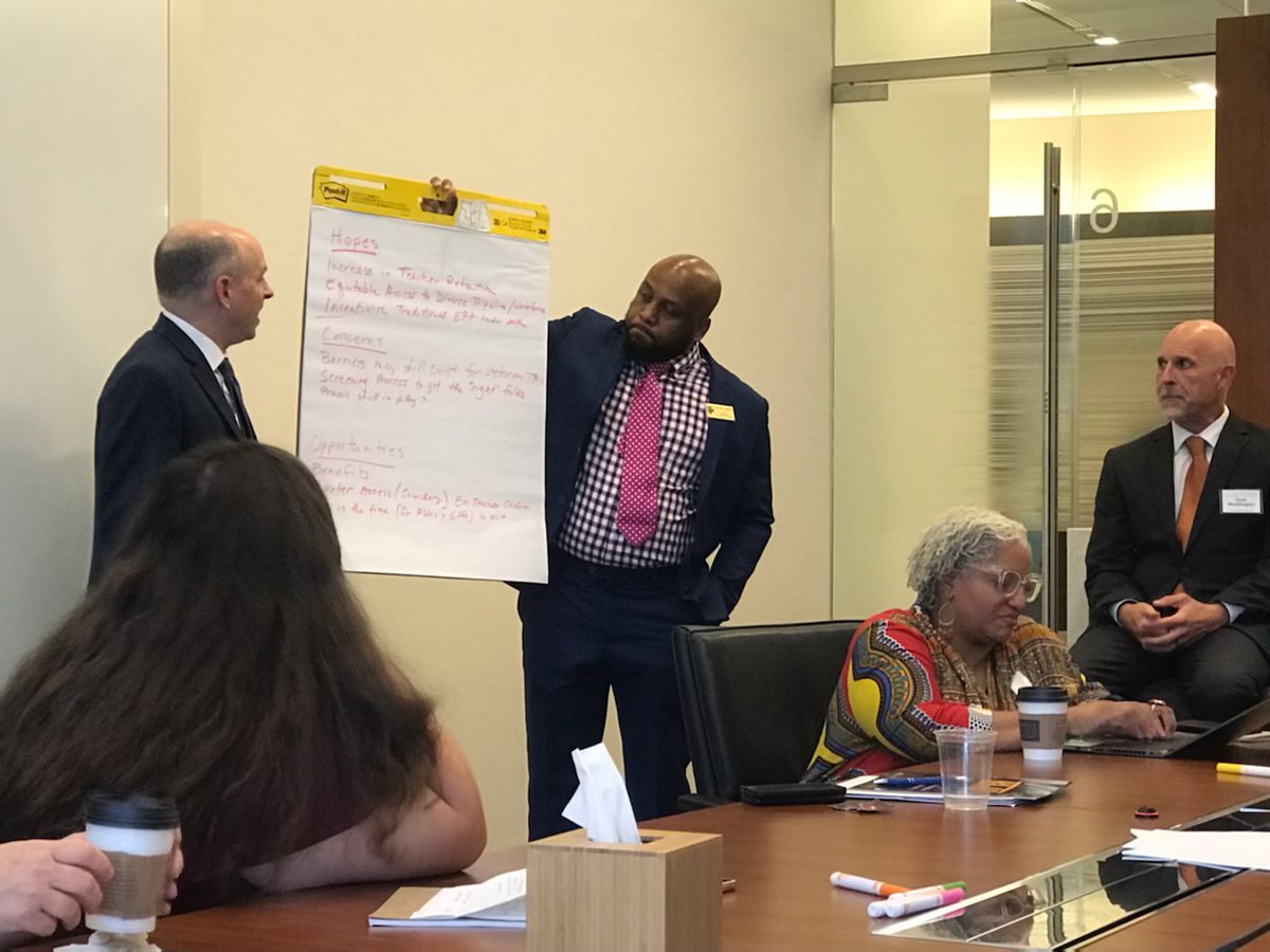 myFutureNC's tweet photo. We are proud to support the efforts of #NCSTRIDE and appreciated being part of today's thoughtful dialogue regarding teacher recruitment in NC.
#NCEdLab2022 #NCEd #EdConvergence #DRIVEtaskforce @cecilia_kholden @JessicaBSwencki https://t.co/zTBgtyxOD5