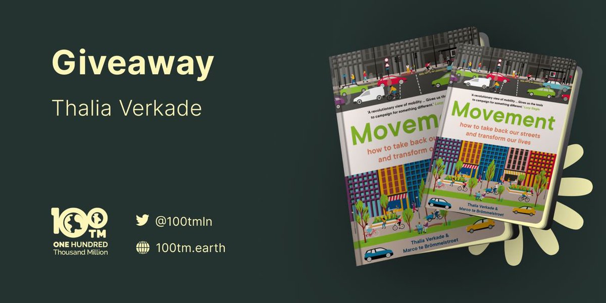 100tmln's tweet photo. An extraordinary giveaway comes your way.

We’re gifting the “Movement: how to take back our streets and transform our lives” book by @tverka 🤩

Win one of the 5 copies:
- Follow @100tmln and @scherb1975 
- Follow @tverka
- Like &amp; retweet

We’ll pick winners at 300 likes ✨ https://t.co/EKOj05O81c