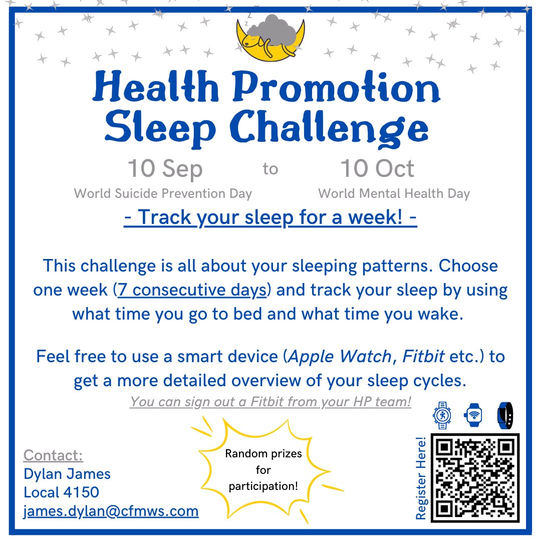 PSPWinnipeg's tweet photo. PSP Health Promotion Sleep Challenge. Check out our @RaceRoster page for more info. Join in with us and let’s see how you sleep! https://t.co/e3b0efkQWQ 😴 https://t.co/ygTlUauVoD