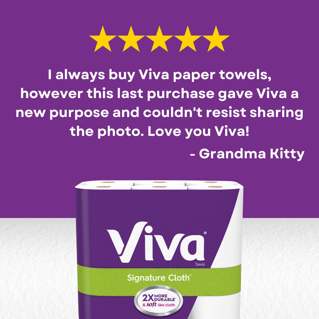 #Viva® Signature Cloth™ is #strong enough to help you clean any mess, but also #soft like a cloth for a quick nap if necessary😉 Tag @VivaTowels and show us your favorite creative way to use Viva®!