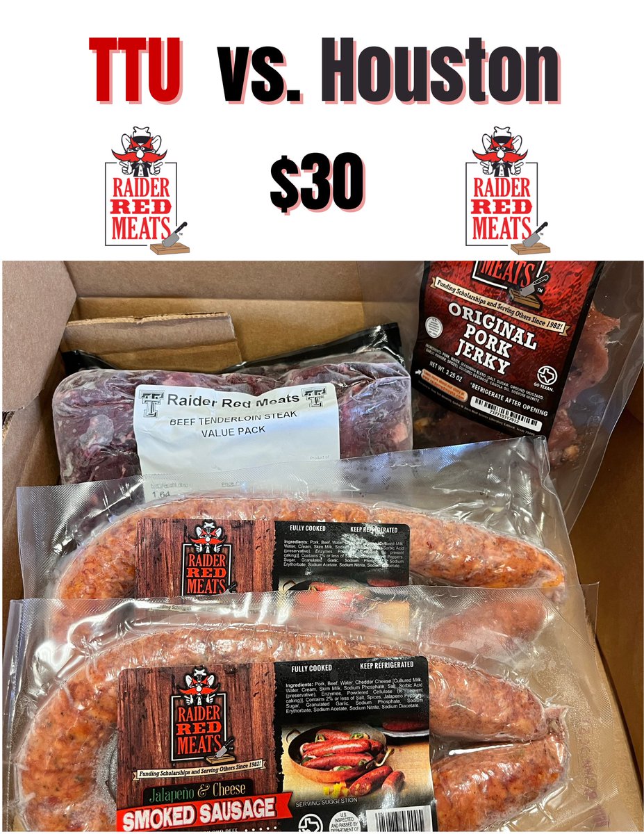 Those cougs😿 don't stand a chance, especially with this KILLER tailgate box for this weekend🏈🌵
Show your Red Raiders some love and get this tailgate box and more at Raider Red Meats
📍1308 Indiana Ave...across from the Womble