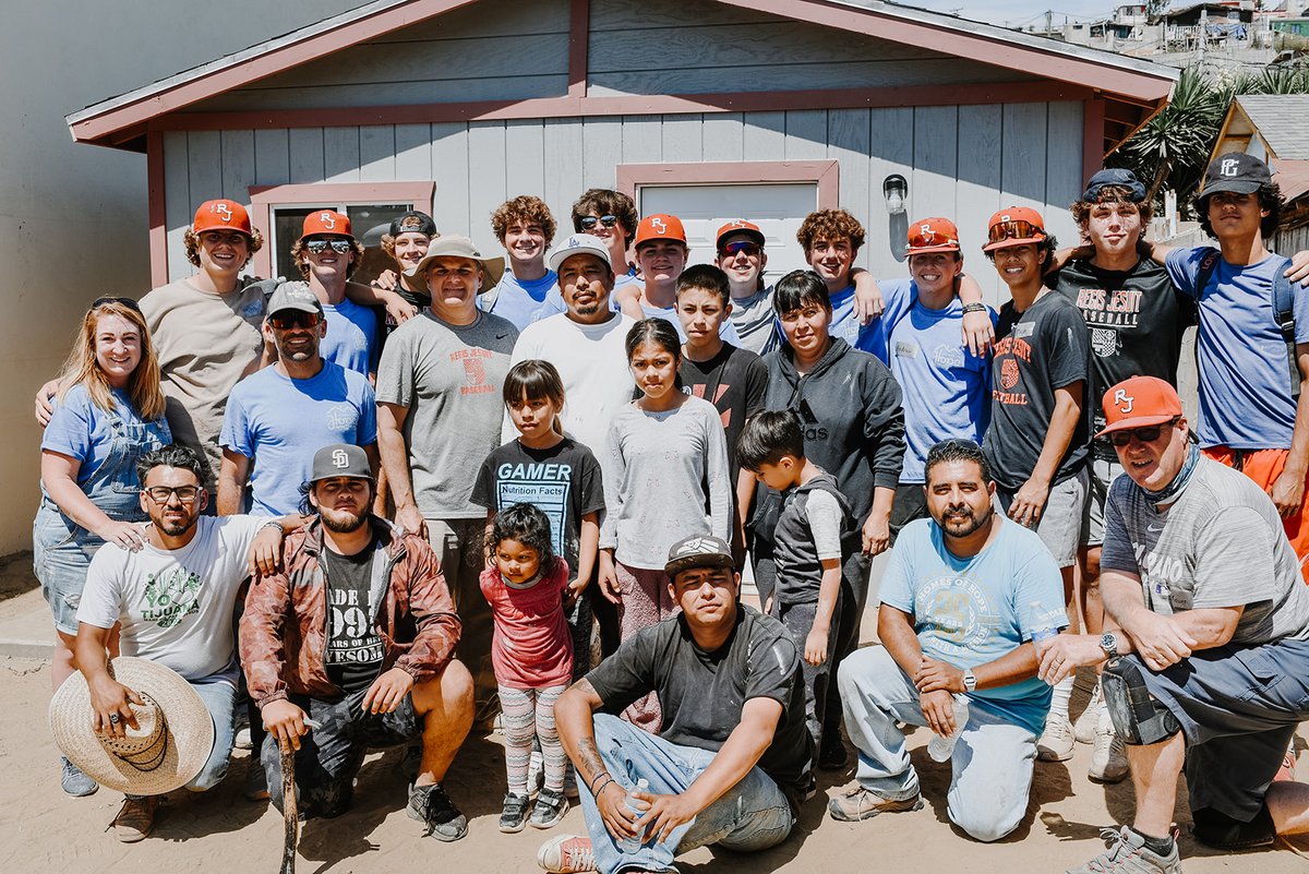 RegisJesuitHS's tweet photo. Did you know that 12 @RJHSBaseball players traveled to Mexico at the end of July to help a family there build a house in just TWO days? They did and you can read the story and see a video here: https://t.co/6yqaHKOVQj Way to be #WithandForOthers #RJCares #RJLife https://t.co/gPUVtkZxhL