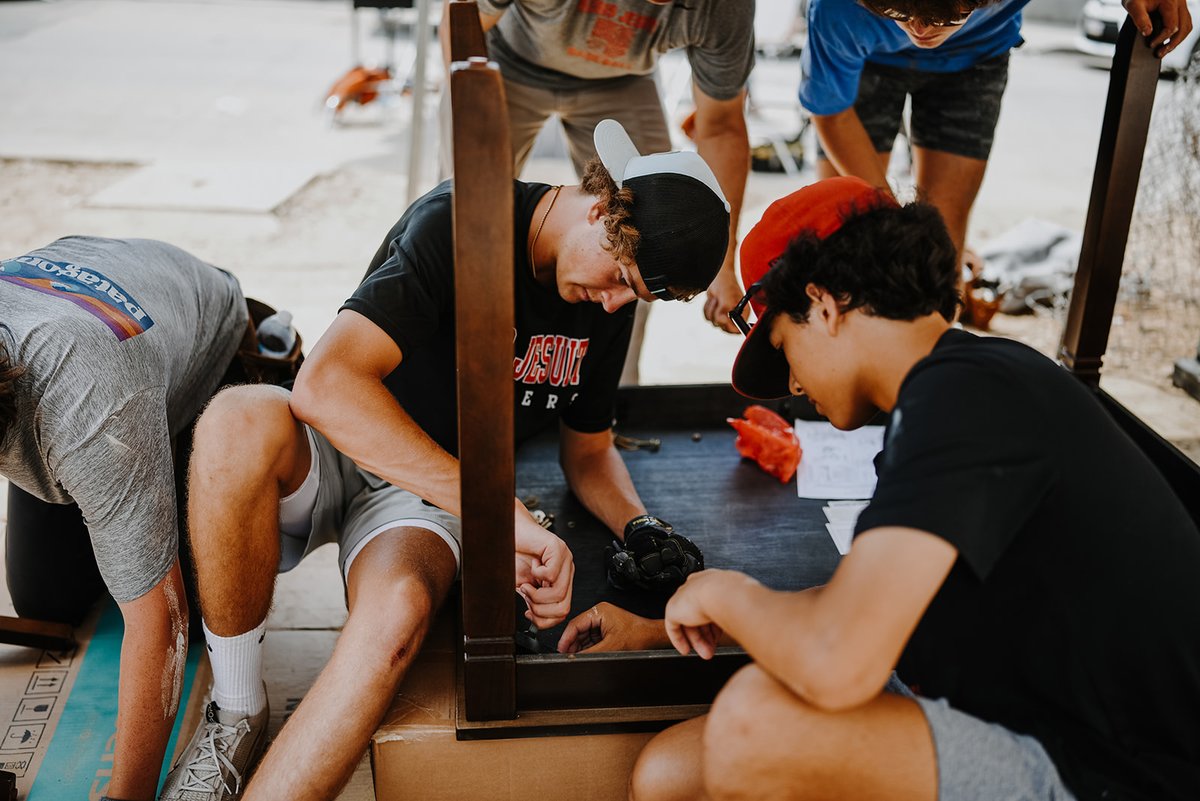 RegisJesuitHS's tweet photo. Did you know that 12 @RJHSBaseball players traveled to Mexico at the end of July to help a family there build a house in just TWO days? They did and you can read the story and see a video here: https://t.co/6yqaHKOVQj Way to be #WithandForOthers #RJCares #RJLife https://t.co/gPUVtkZxhL