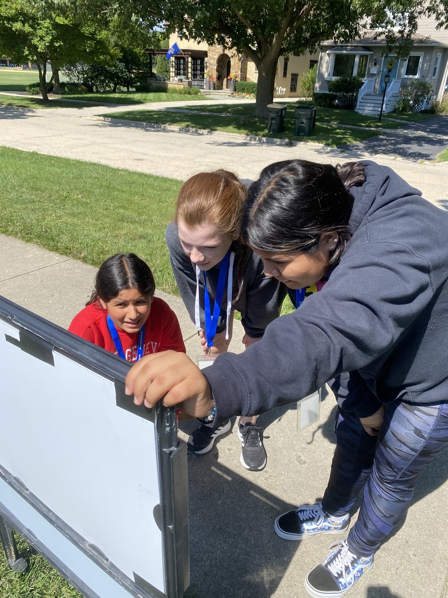 What a great day for a Storywalk to read Kathleen Raymundo's Noise, a graphic novel about empathy. #thrivein65 <a href="/LBMS65/">Lake Bluff Middle</a> <a href="/lakeblufflib/">Lake Bluff Library</a> <a href="/adunnteach/">Ana Dunn</a> <a href="/teachominick00/">teachominick00</a>