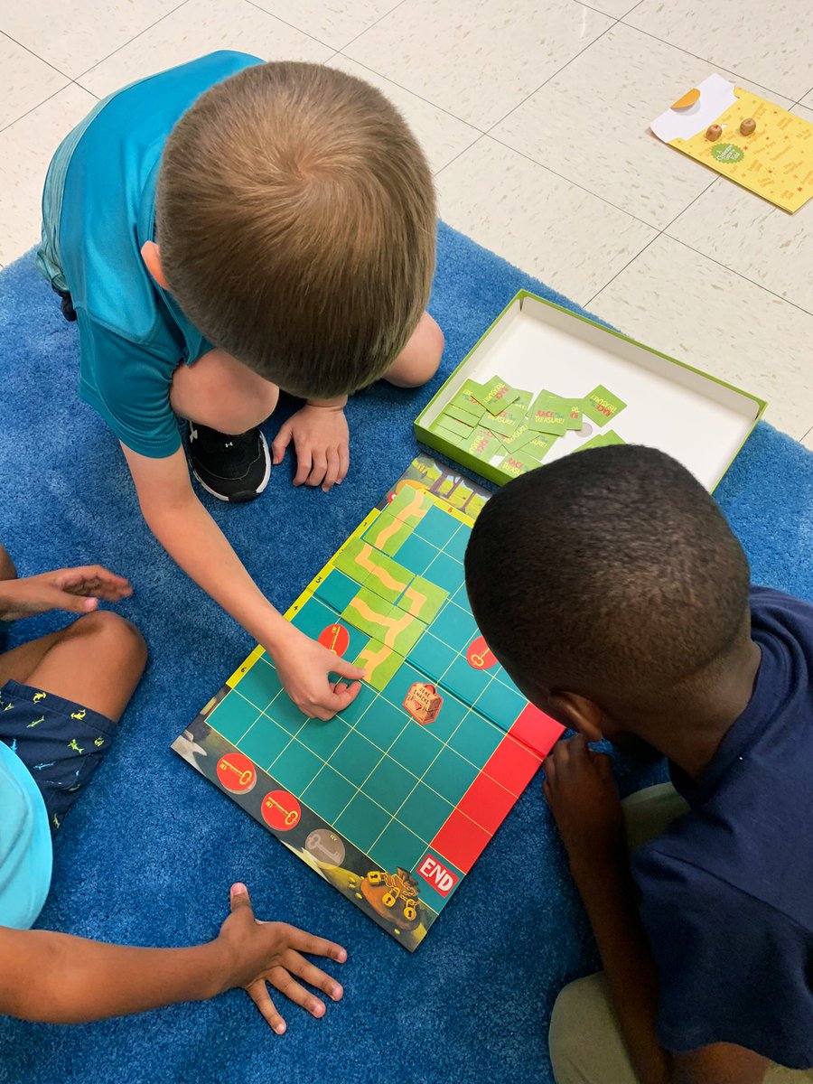 Students problem-solving as a team with Race to the Treasure from <a href="/Peaceable_K/">Peaceable Kingdom</a> 🗝🎲 Loving these cooperative board games!!  #112Leads #SherwoodShines112