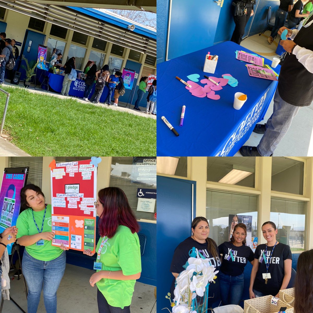 Our CMS counselors Wellness Wednesday lunch activity for Suicide Prevention Week!  Big thanks to our @cjusd_mh cjusd_mh interns for providing resources to our students! #youmatter #cjusdcares @coltonjusd #coltonmiddlefalcons @cjusdstudentsvc @coltonmiddle_counseling