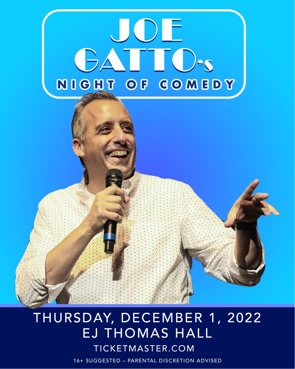 Joe Gatto's Night of Comedy at EJ Thomas Hall 
Thursday, December 1, 2022
Insiders presale now open with code :GATTO
ticketmaster.com/event/05005D1F…