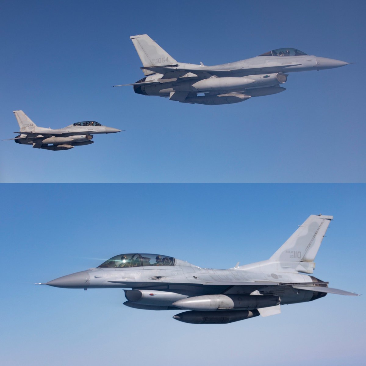 cqplanespotting's tweet photo. The Republic of Korea Air Force @ROK_MND (RoKAF) six General Dynamics KF-16U & Airbus KC-330 Cygnus at RAAF Darwin & Amberley during @AusAirForce (RAAF) Ex Pitch Black 22.
#PitchBlack #PitchBlack22 #pb22 #RAAF #RoKAF #ROK #Korea #KoreanAirForce #F16 #KC330 #KC330Cygnus https://t.co/SGrlwG9vFR