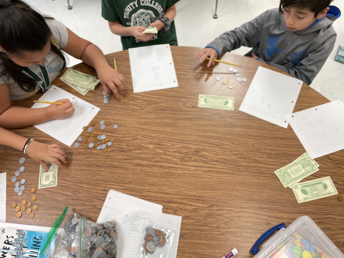 beehiveteach314's tweet image. Math Happy Mail 📥 :
Students in math today reviewed adding money with our sandboxes using their knowledge from our decimal unit.  They focused on recognizing coins, how to skip count, and how to add decimals. Way to go Mrs.Stevenson’s class.  #neisdmath #rootedthousandoaks