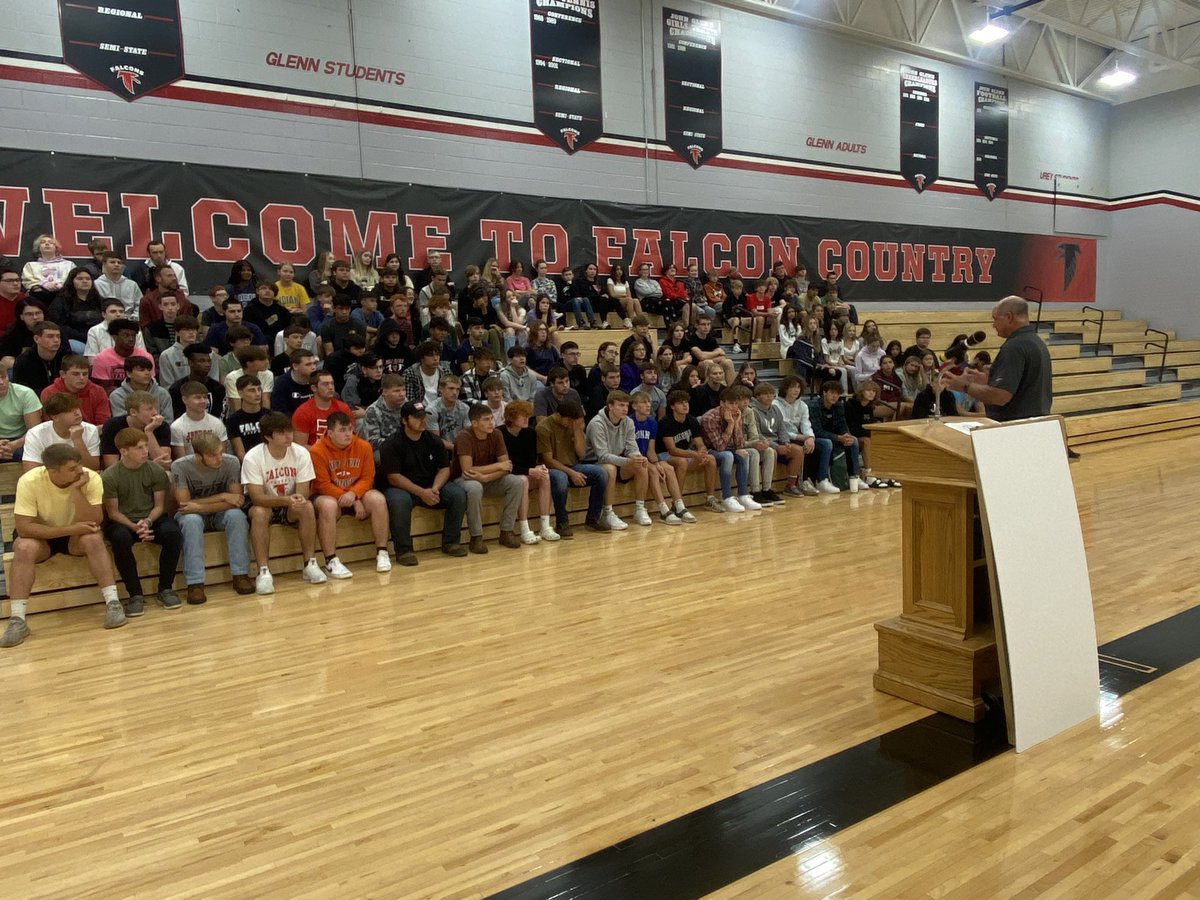 Thank you <a href="/JimIrsay/">Jim Irsay</a>, <a href="/Colts/">Indianapolis Colts</a> Mike Prior for making the trip to Walkerton today and the message you delivered to our students. We are very honored to receive the recognition.