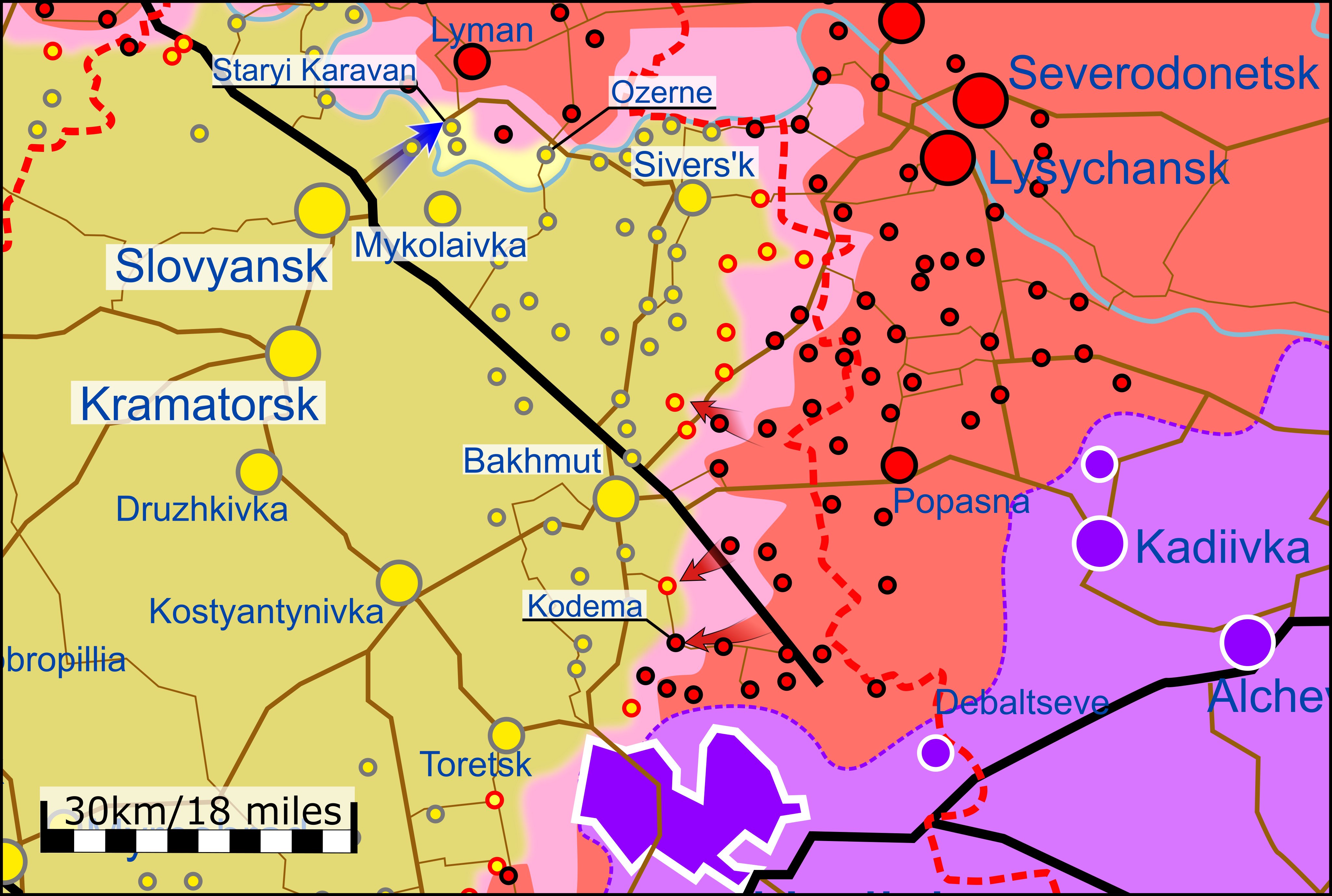 Карта боевых действий на Украине 