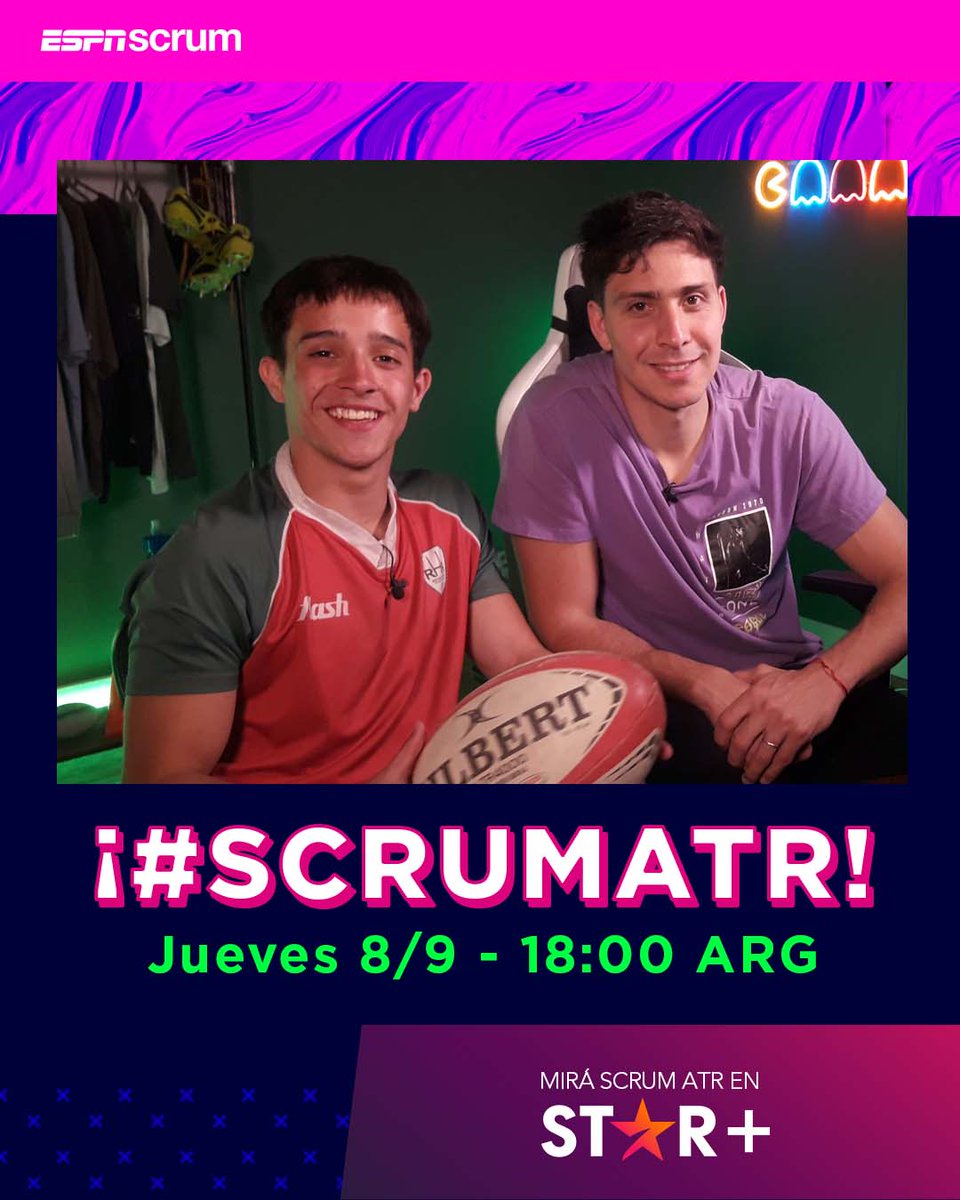Nuevo jueves, nuevo show en #ScrumATR. ¡Todo el rugby juvenil en un solo lugar!

⏰ 18:00 ARG
📺 ESPN 3

📆 Viernes 19
⏰ 11:30 ARG
⭐ <a href="/StarPlusLA/">starplusla</a>

#MiraloEnStarPlus
