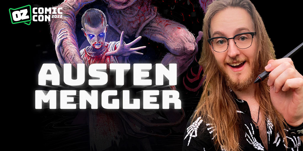 OzComicCon's tweet photo. Welcome to OCC Brisbane &amp; Sydney @AustenMengler!
Austen is a concept artist, illustrator &amp; graphic novelist. Specialising in creating science fiction, fantasy &amp; pop culture parody horror artworks, he has designed characters for comics, video games &amp; more.
https://t.co/pbAiWnH3lx https://t.co/q650X8aC2D