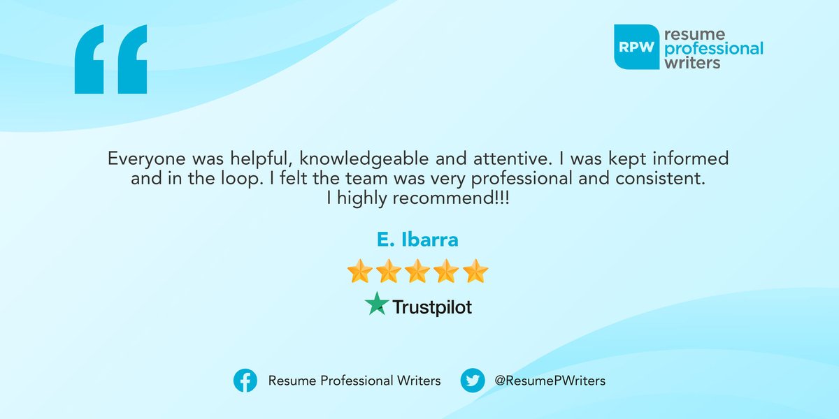 ResumePWriters's tweet photo. Resume Professional Writers earned reputation for producing competitive resumes and delivering them on time. Our team is dedicated to providing a service that will build a stronger relationship with our clients. #customerreview #resumewritingservice #resumewritingcompany https://t.co/8atF4L93vy