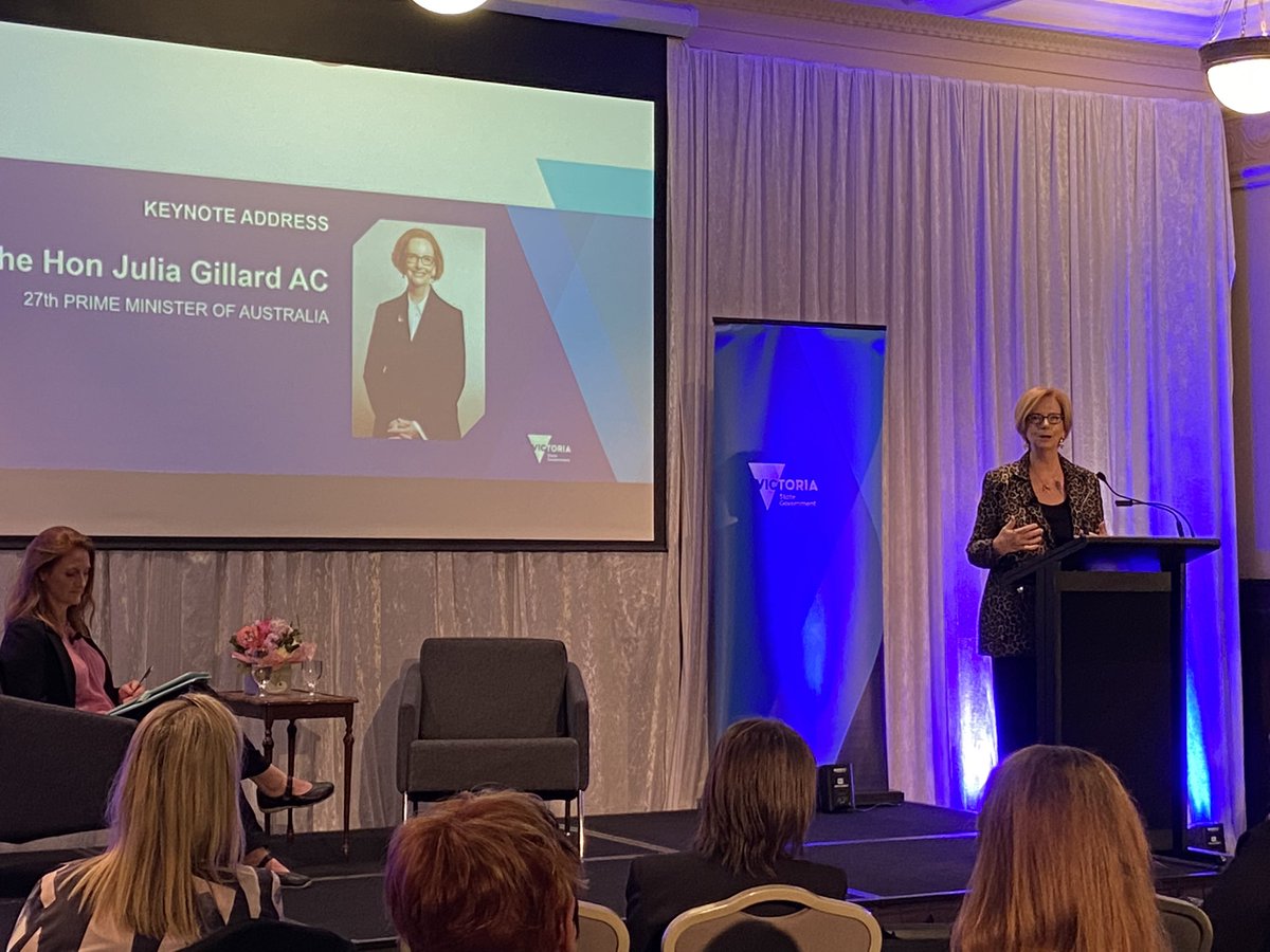 It’s wonderful to hear from the Hon @JuliaGillard at the Advancing Women’s Leadership Summit. Her focus on the need to lift gender equity in Local Govt is so insightful & is exactly why @WomenElectionOz is working with the @VicGovAu via the #WomenLeadinglocally program.