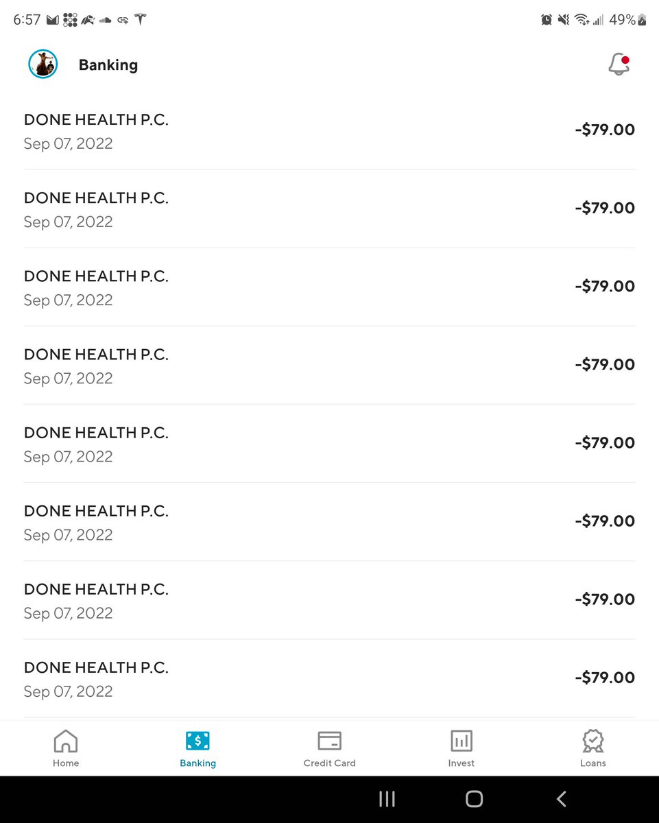 NOCAP_Invest's tweet photo. Happy birthday to me! @doneadhd  Decided to charge my card almost 10 times out of nowhere with no warning. What the hell is going on... https://t.co/iUHl1sDujM