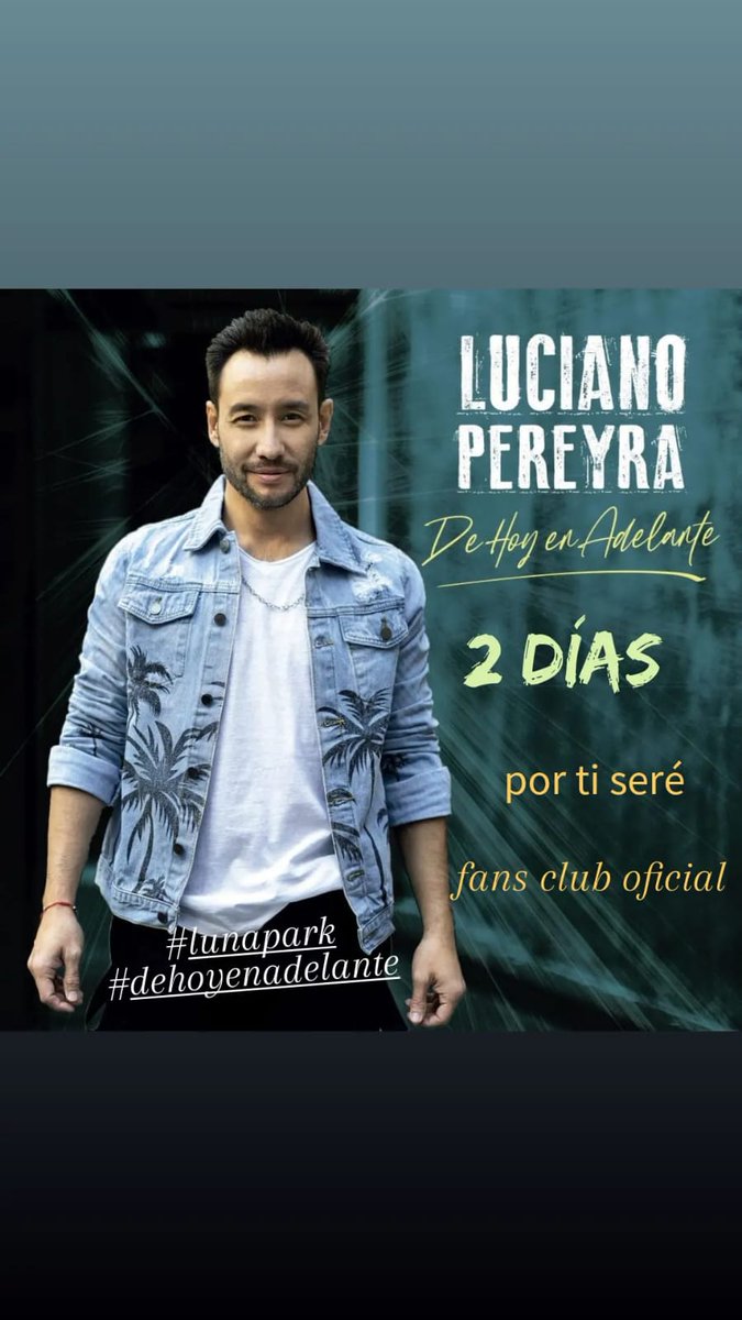 pauvana's tweet photo. Dentro de 2 días,  que puedo hacer?? Aaaa siiii, ya sé! Ir al #lunapark a ver al más lindo, @LucianoPereyra #DeHoyEnAdelante se viene lo mejor!!! @NicoGaribotti @UMArgentina @LujanProd @FcPortiSereOfic https://t.co/J5TzSJizrC
