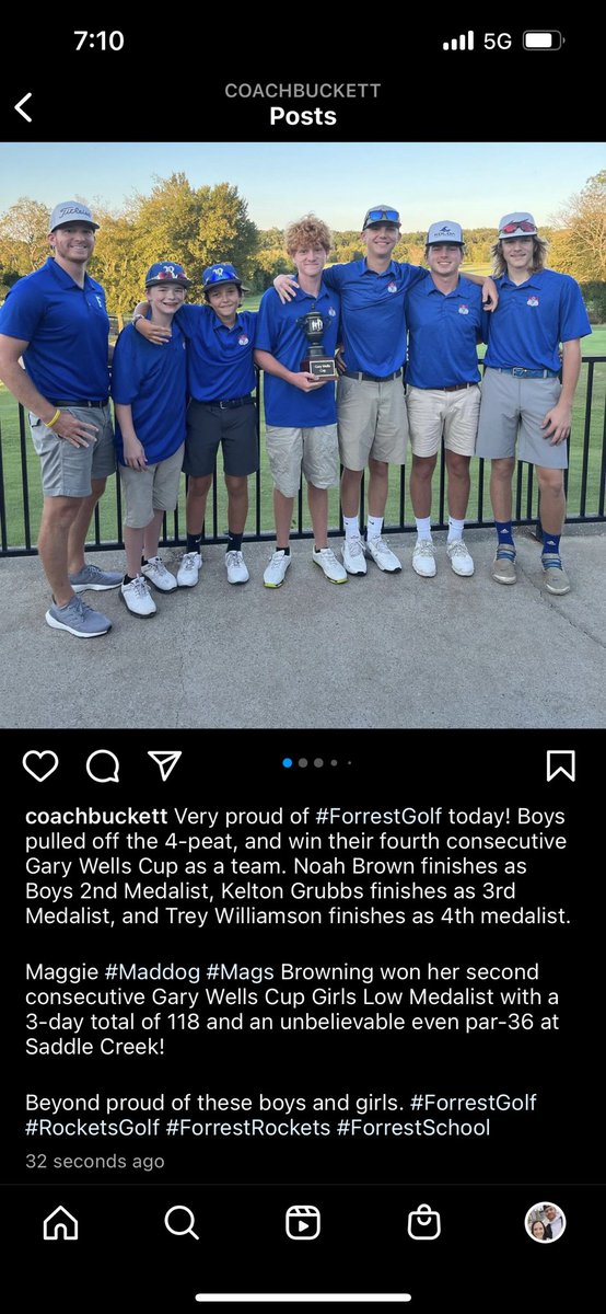 CoachABurkett's tweet photo. Boys 4-peat. Maddog goes back to back. Great day for #ForrestGolf !! #GaryWellsCup https://t.co/7OIvdCS5q4