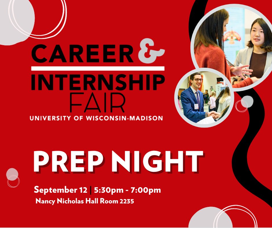 UWSuccessWorks's tweet photo. Join us Monday evening for a night full of career preparation, resume reviews, answers to your questions, and yes- FREE LinkedIn headshots!
#uwmadison #successworks #careerfair #prepnight #student #career #internship #myuw #madison https://t.co/oMxVSOh9AM