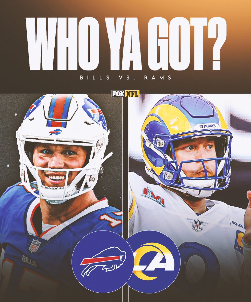 NFLonFOX's tweet photo. Who's getting the W?

@BuffaloBills x @RamsNFL https://t.co/FuBFZeckrm